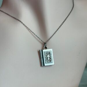 S925 Silver Book Pendant Necklace ⚜️